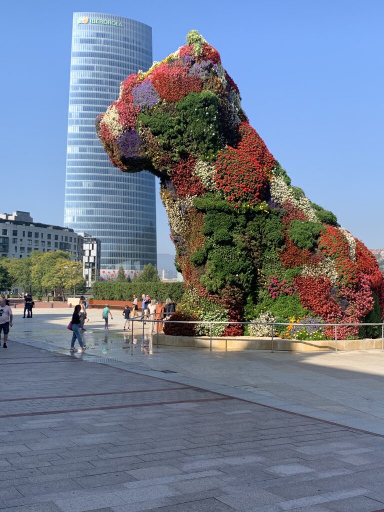 Giant dog at the Guggenheim, Bilbao